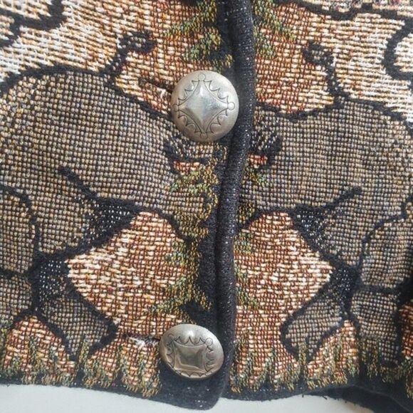 Painted Pony tapestry jungle animals jacket vintage large Shacket - Picture 2 of 6